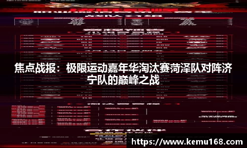 焦点战报：极限运动嘉年华淘汰赛菏泽队对阵济宁队的巅峰之战