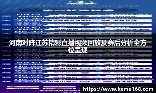 河南对阵江苏精彩直播视频回放及赛后分析全方位呈现